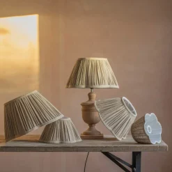 Natural Linen Scalloped Empire Lamp Shades