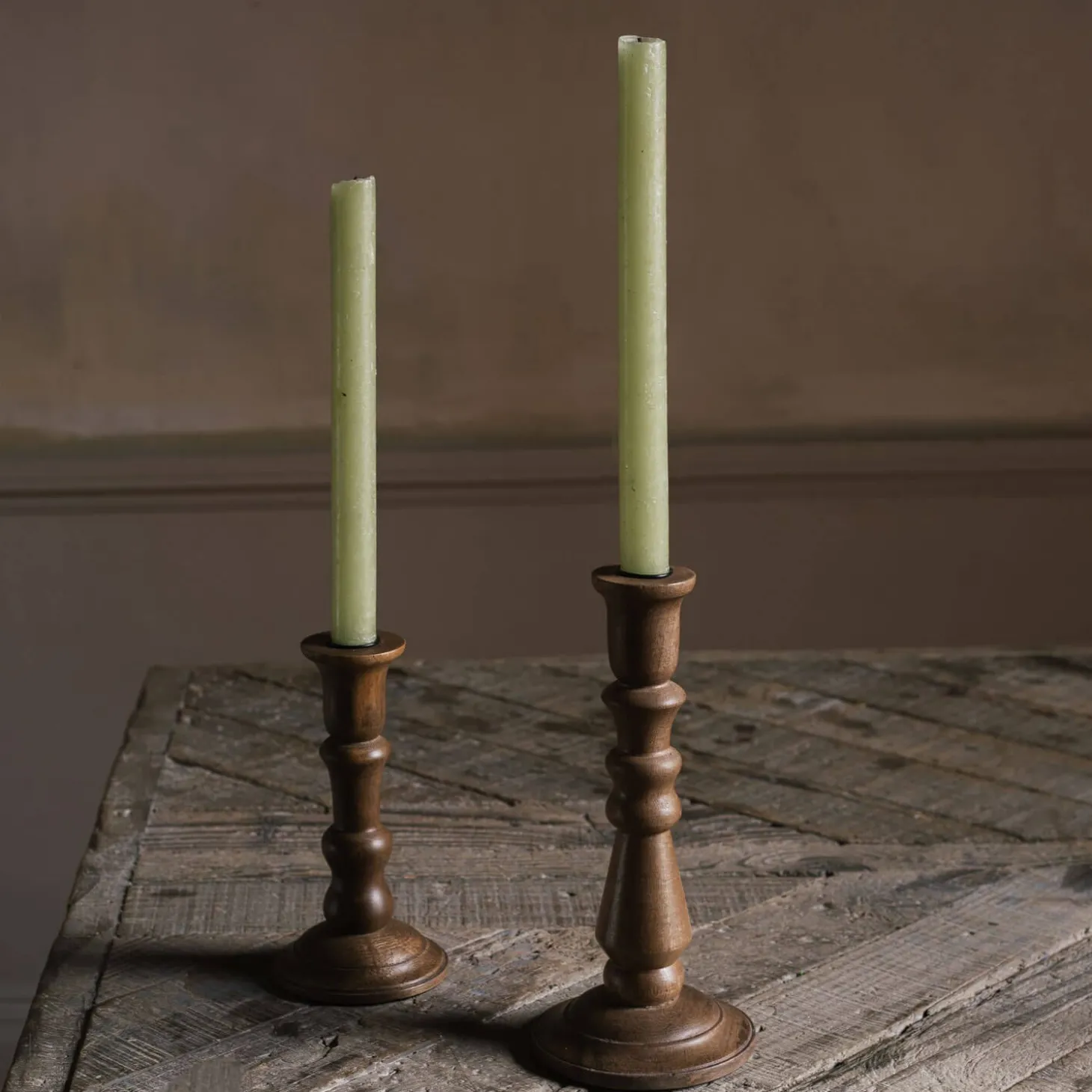 Natural Mango Wood Candle Holders