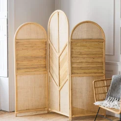 Natural Rattan Arched Screen