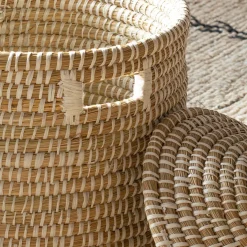 Natural Seagrass Laundry Basket