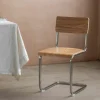 Natural Wood and Metal Dining Chair