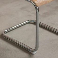 Natural Wood and Metal Dining Chair