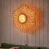 Natural Woven Bamboo Wall Light Medium