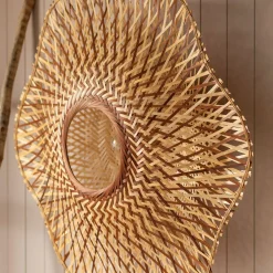 Natural Woven Bamboo Wall Light Large