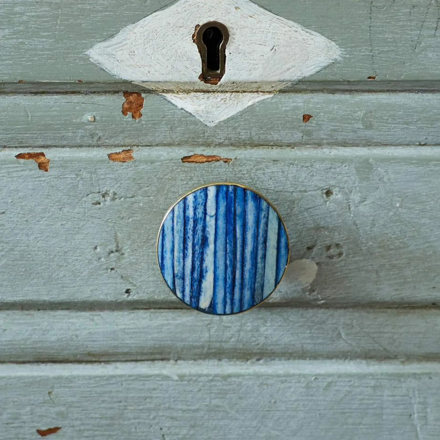 Navy And Gold Bone Knob