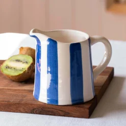 Navy and White Striped Creamer Jug