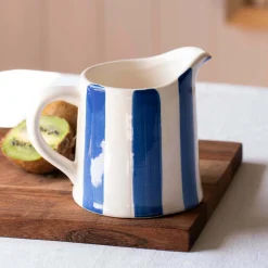 Navy and White Striped Creamer Jug
