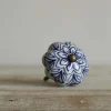 Navy Painted Flower Knob