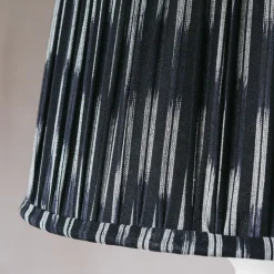 Navy Pleated Ikat Lamp Shades