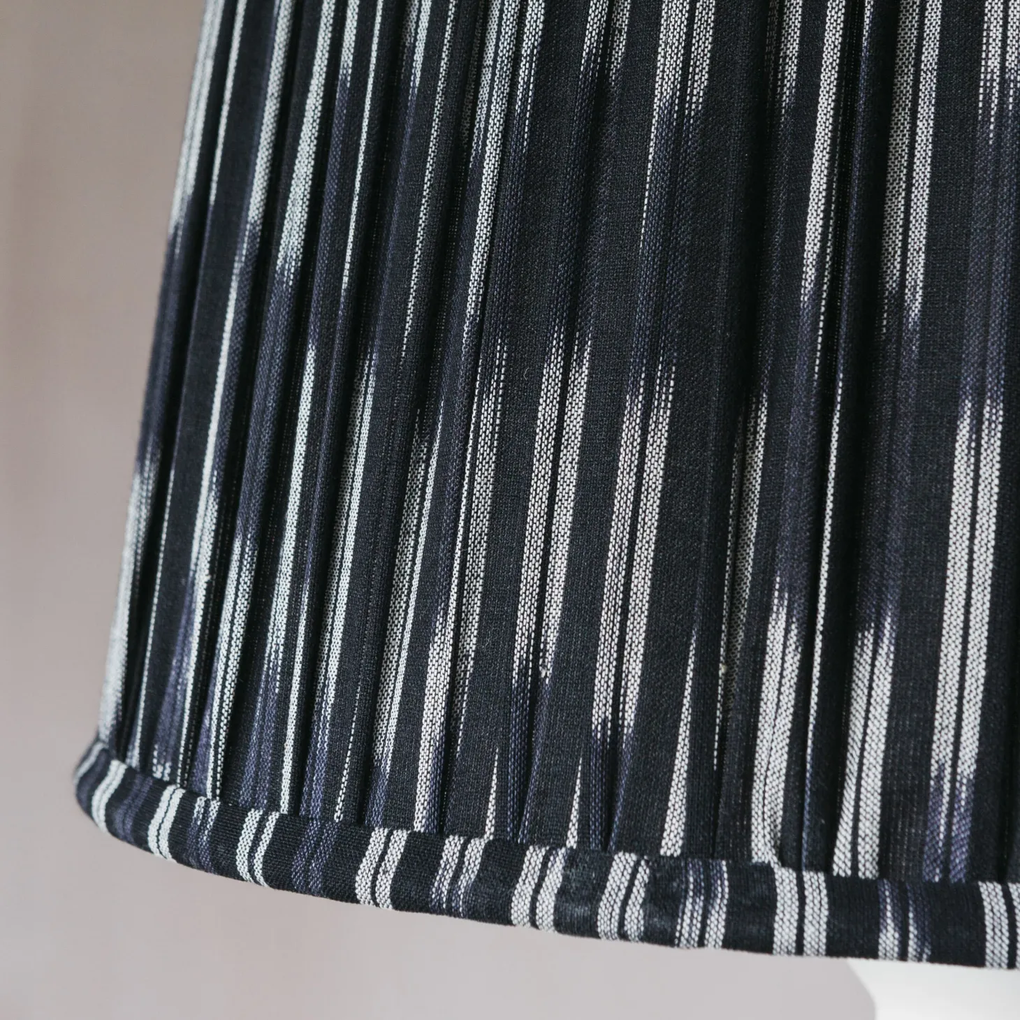 Navy Pleated Ikat Lamp Shades