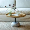 Noland Wood and Marble Coffee Table