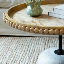 Noland Wood and Marble Coffee Table