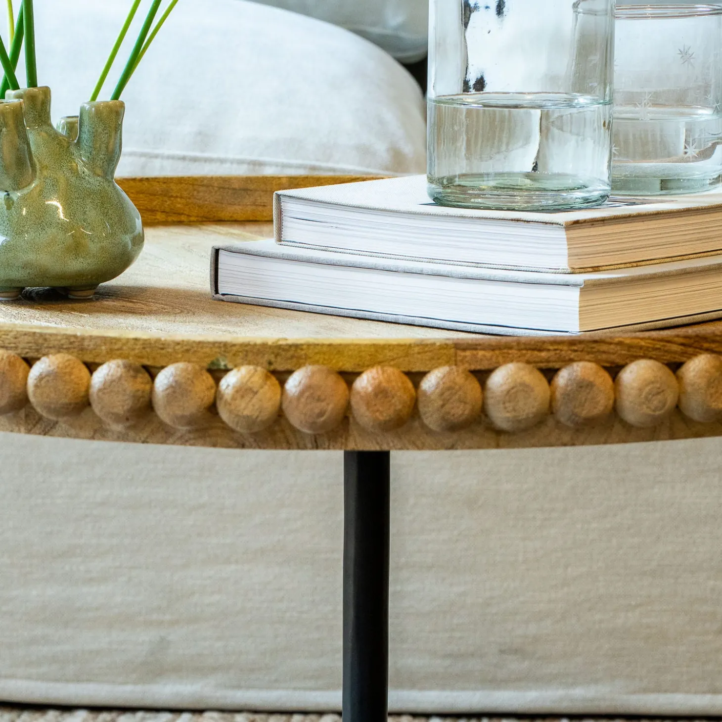 Noland Wood and Marble Coffee Table