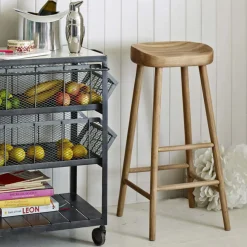 Oak Farmhouse Bar Stool