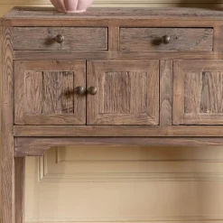 Oak Four Door Console Table