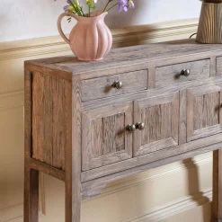 Oak Four Door Console Table