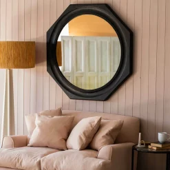 Octavia Large Black Wood Wall Mirror