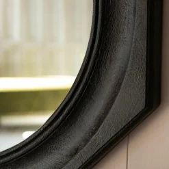 Octavia Small Black Wood Wall Mirror