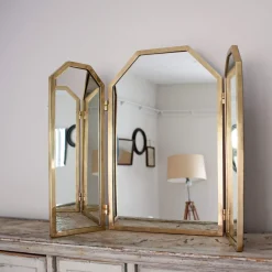 Odette Antiqued Gold Dressing Table Mirror