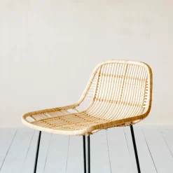 Ola Graphic Weave Rattan Kitchen Stool