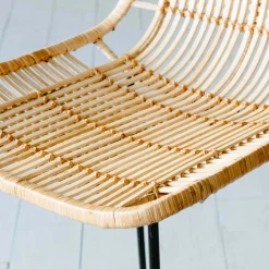 Ola Graphic Weave Rattan Kitchen Stool