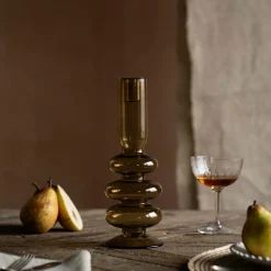 Olive Green Bubble Candle Holder