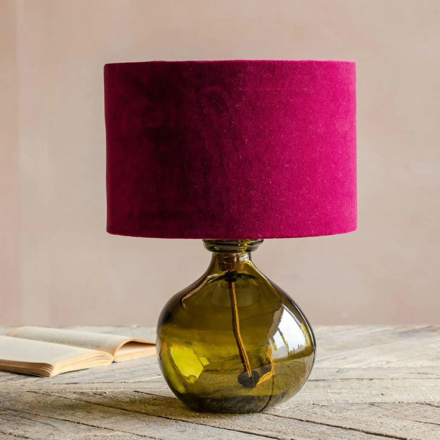 Olive Green Recycled Glass Table Lamp