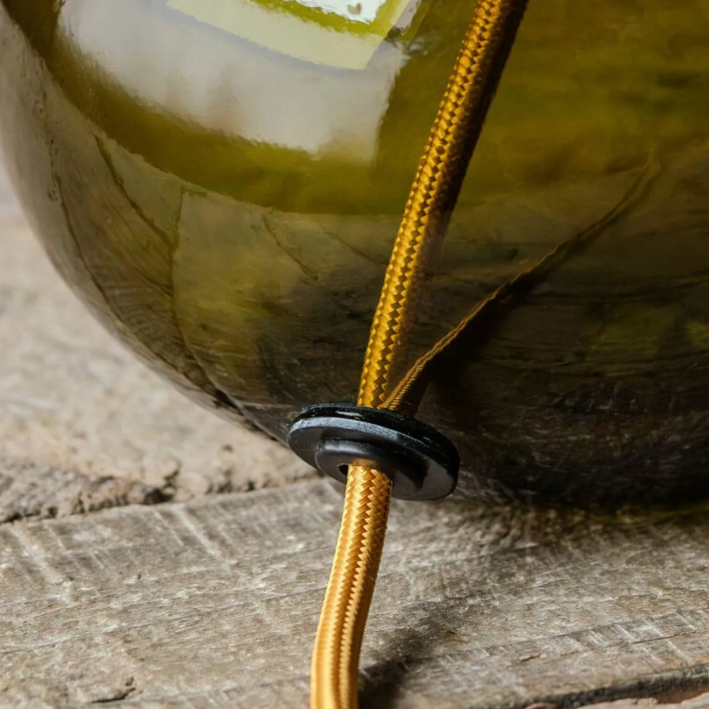 Olive Green Recycled Glass Table Lamp