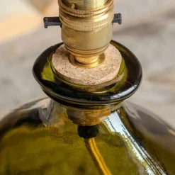 Olive Green Recycled Glass Table Lamp