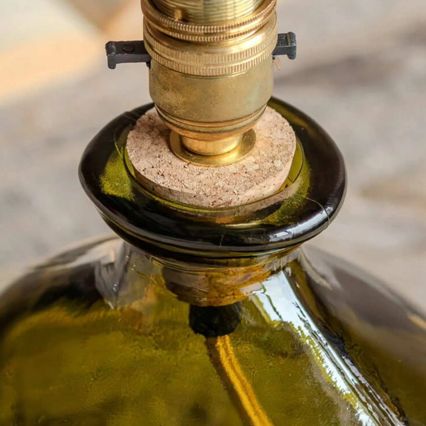 Olive Green Recycled Glass Table Lamp