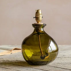 Olive Green Recycled Glass Table Lamp
