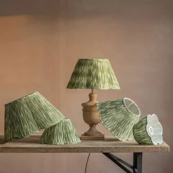 Olive Ikat Scalloped Empire Lamp Shades