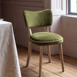 Olive Velvet Upholstered Dining Chair