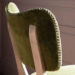 Olive Velvet Upholstered Dining Chair