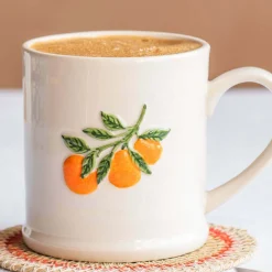 Orange Branch Motif Mug