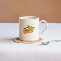 Orange Branch Motif Mug