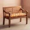 Orange Candy Stripe Bench Seat Pad