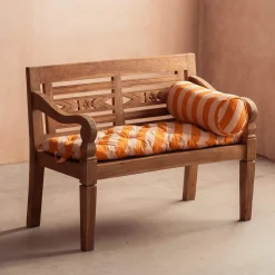 Orange Candy Stripe Bench Seat Pad
