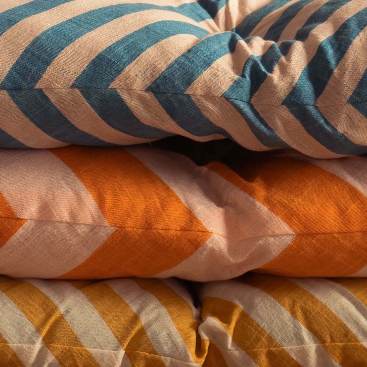 Orange Candy Stripe Bench Seat Pad