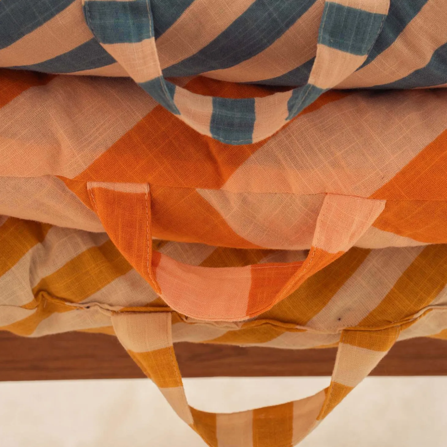 Orange Candy Stripe Bench Seat Pad