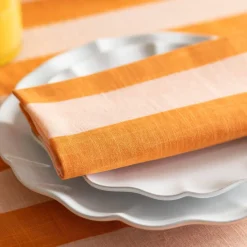 Orange Candy Stripe Napkin