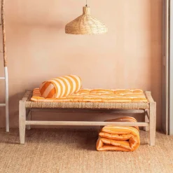 Orange Candy Stripe Small Seat Mat