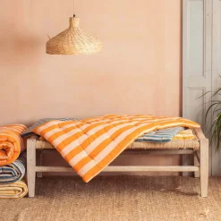 Orange Candy Stripe Small Seat Mat