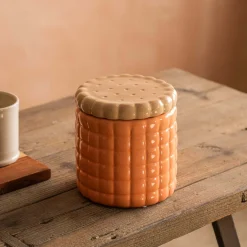 Orange Ceramic Cookie Jar
