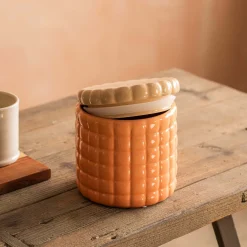 Orange Ceramic Cookie Jar