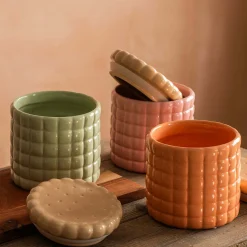 Orange Ceramic Cookie Jar