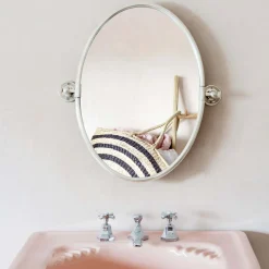 Otto Antique Silver Oval Tilting Mirror