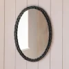Oval Black Bamboo Wall Mirror