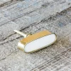 Oval White Marble and Brass Knob