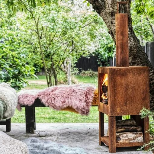 Oxidised Rust Log Burner